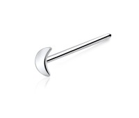 Half Moon Silver Straight Nose Stud NSKA-04s